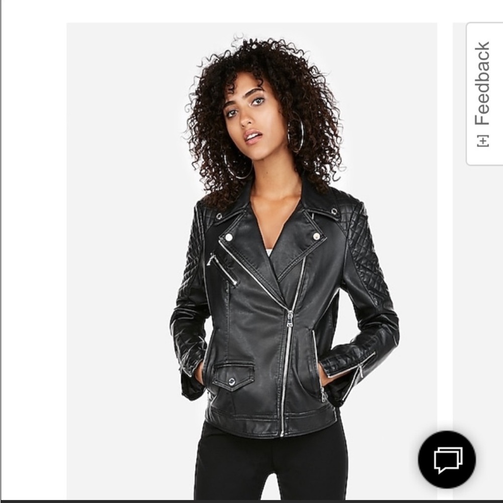Express Faux Leather Quilted Moto Jacket Size xs